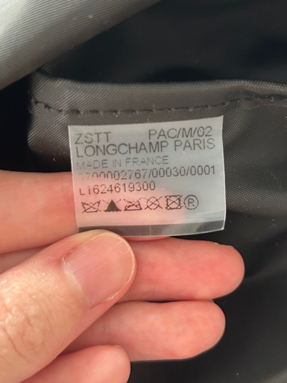 Longchamp Dark Grey Bag with Yellow Trim - Picture 5 of 5